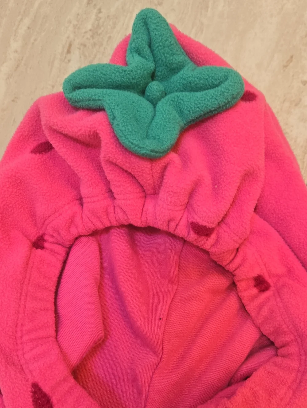 Carter's Pink Strawberry Hooded Zipper Fleece Baby Romper Costume